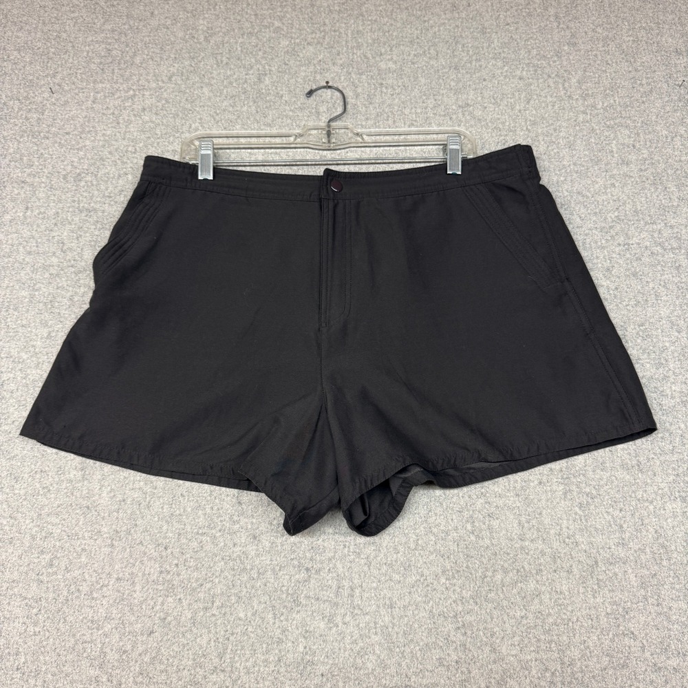 Croft & Barrow Shorts 16 Black Athletic Casual Pockets Elastic Waist Lined
